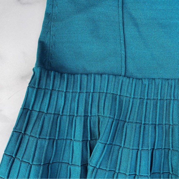 Jonathan Simkhai teal high-rise fit and flare mini skirt size S small - Picture 8 of 12